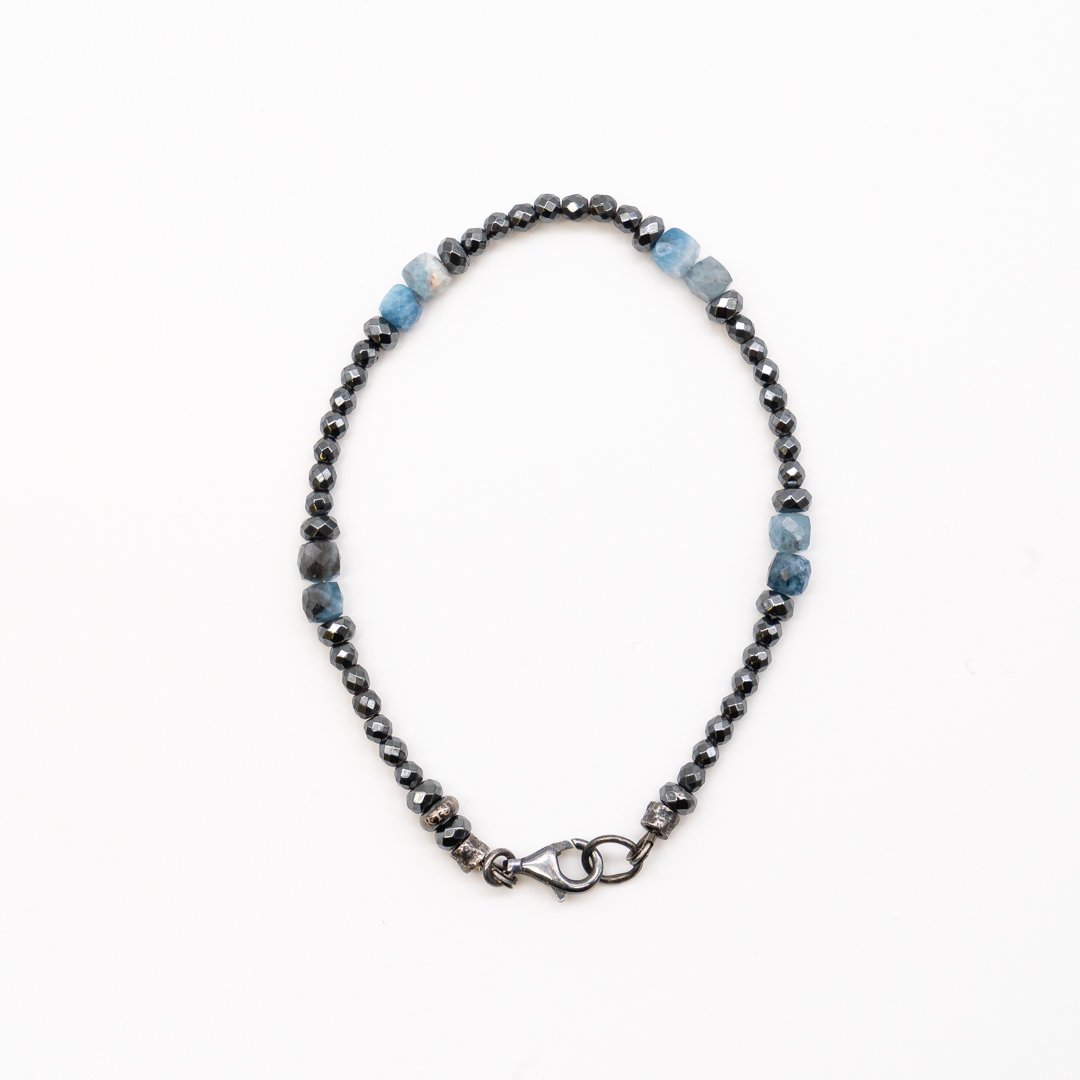 Bracciale in Acquamarina e Ematite