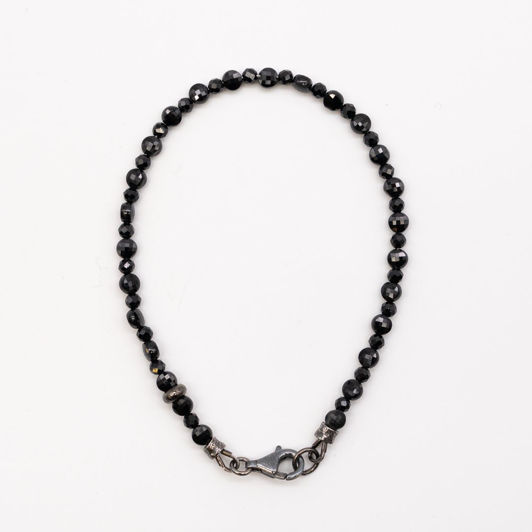 Bracciale in Spinello nero e Argento